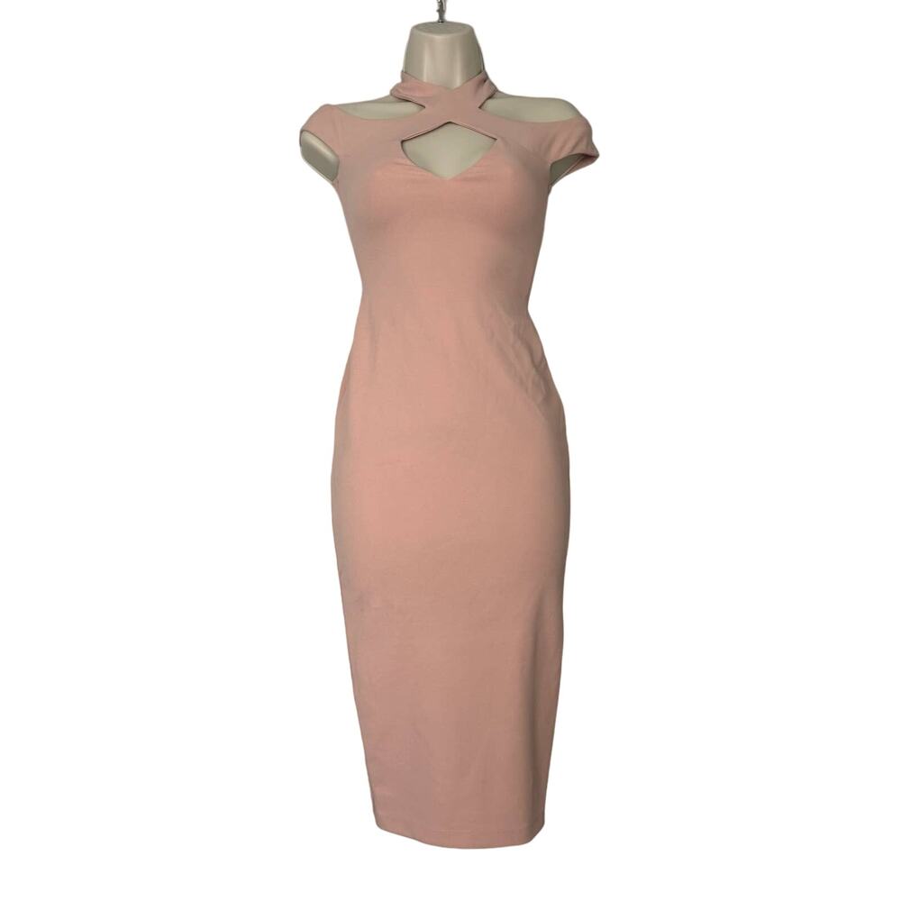 NWT‎ Nookie Hollywood Midi Bodycon Dress in Blush Size XS